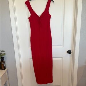 Chic Strapless Red Dress
